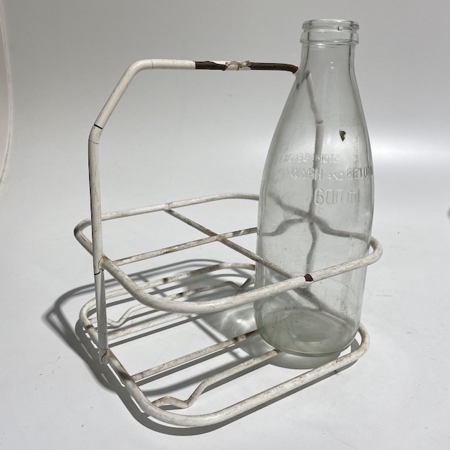 MILK BOTTLE CADDY, Four Bottle Holder